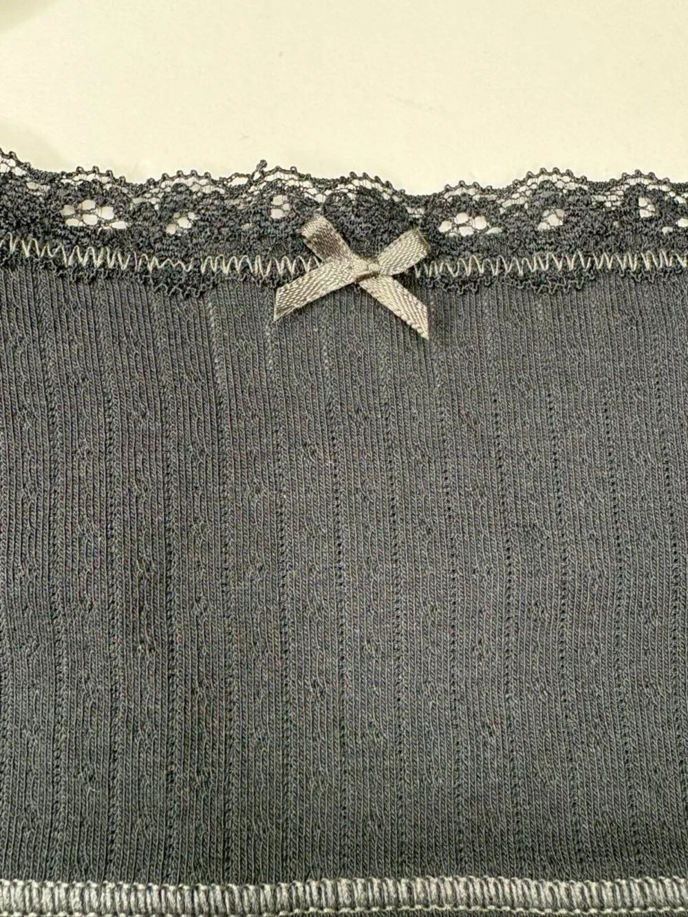 Skims Lightweight Stretch Cotton Pointelle Bralette – Soot Tonal – Medium – NWT - Picture 3 of 7